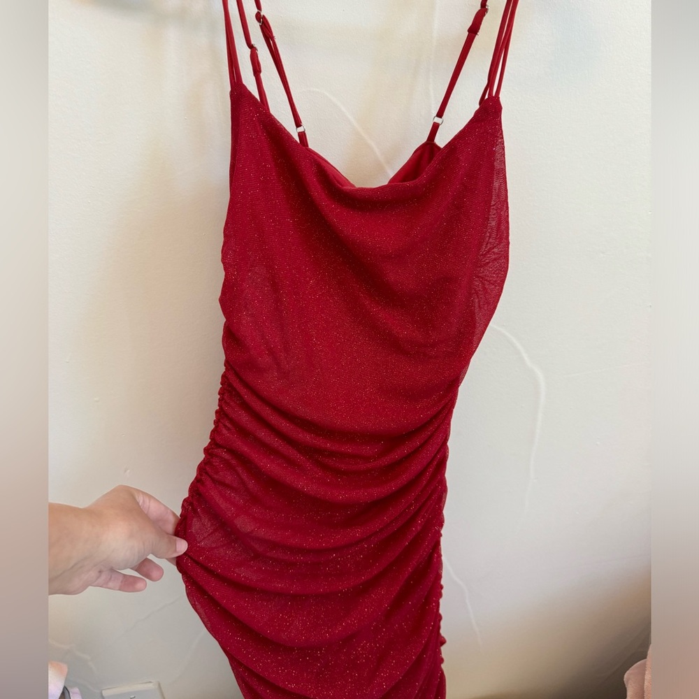 sparkly red lucy in the sky short dress